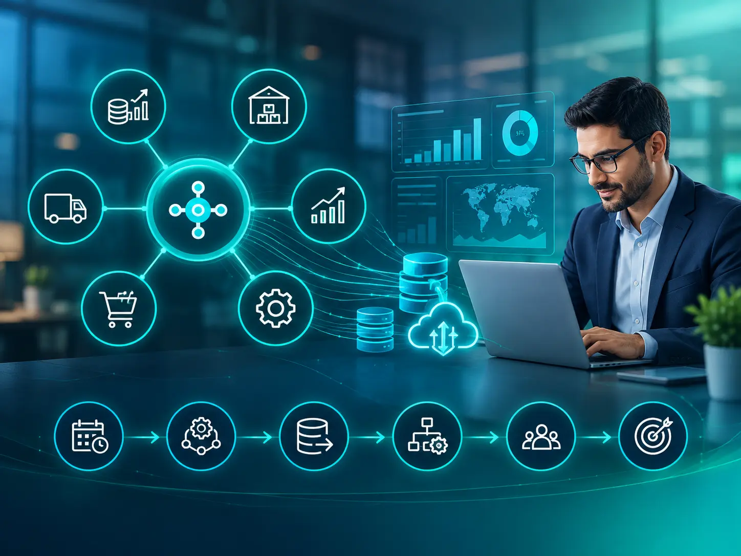 Futuristic ERP Integration Ecosystem
